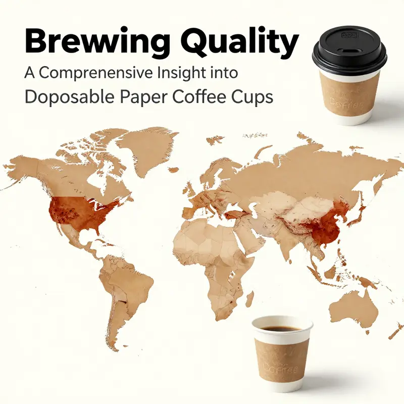 Infographic depicting the intricate production steps of disposable paper coffee cups with lids.