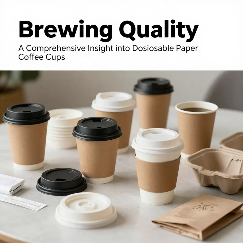 Infographic depicting the intricate production steps of disposable paper coffee cups with lids.