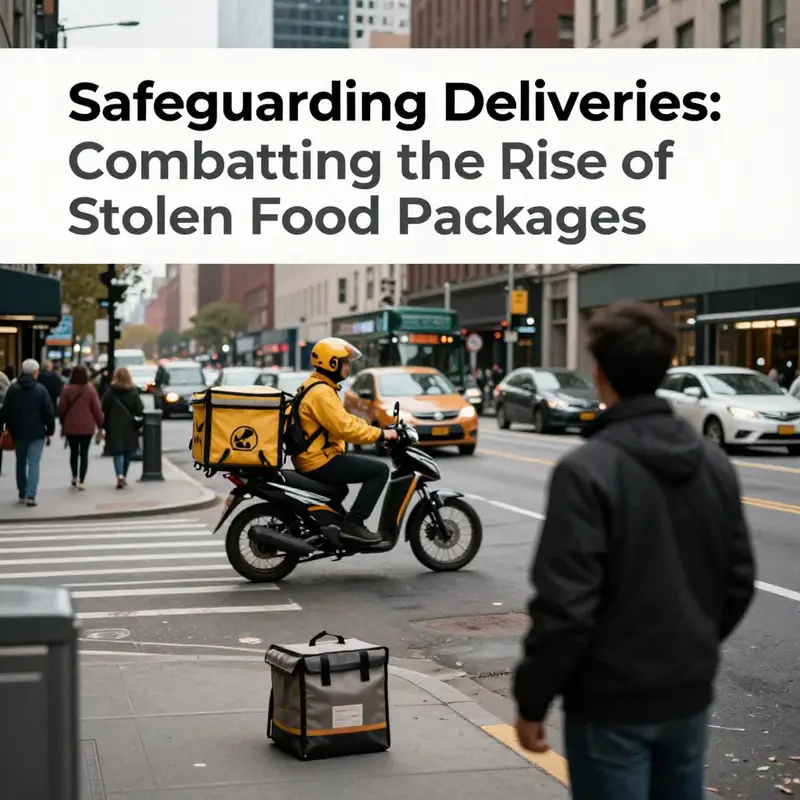 The precarious balance of urban safety amidst the rise of food delivery package theft.