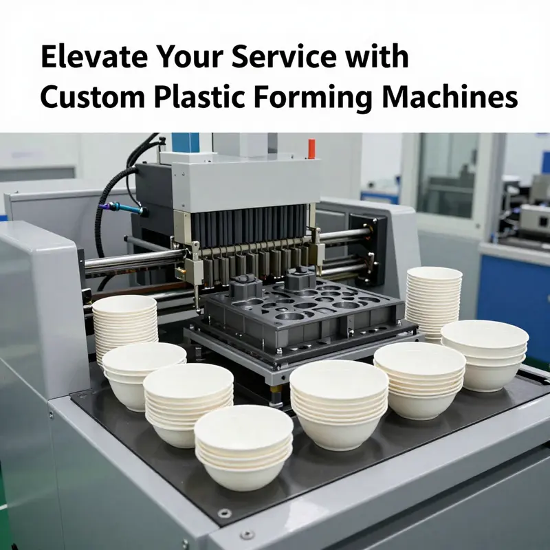 High-speed automatic machines producing disposable bowls for efficient food service operations.