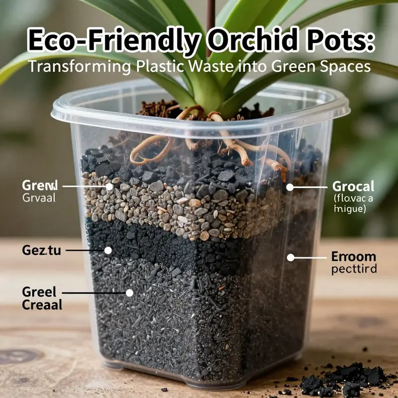 Various plastic food containers ideal for repurposing into orchid pots.