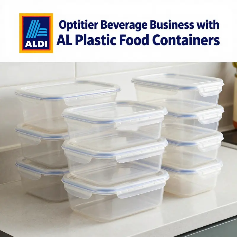 ALDI’s plastic food containers designed for durability and space efficiency.