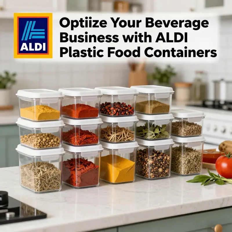 ALDI’s plastic food containers designed for durability and space efficiency.