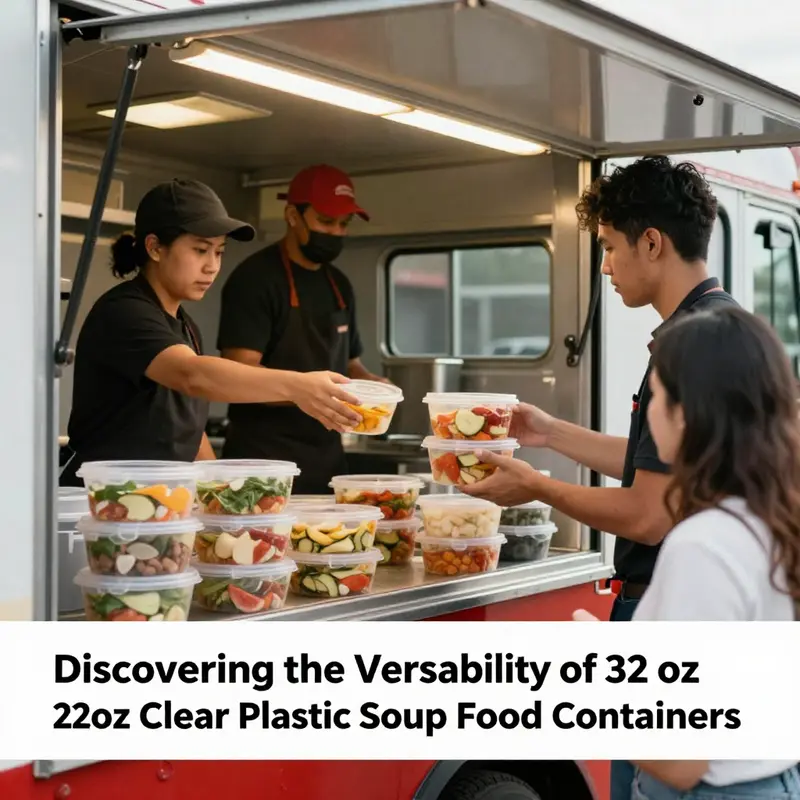 Key features of 32 oz clear plastic soup containers, showcasing their quality and functionality.