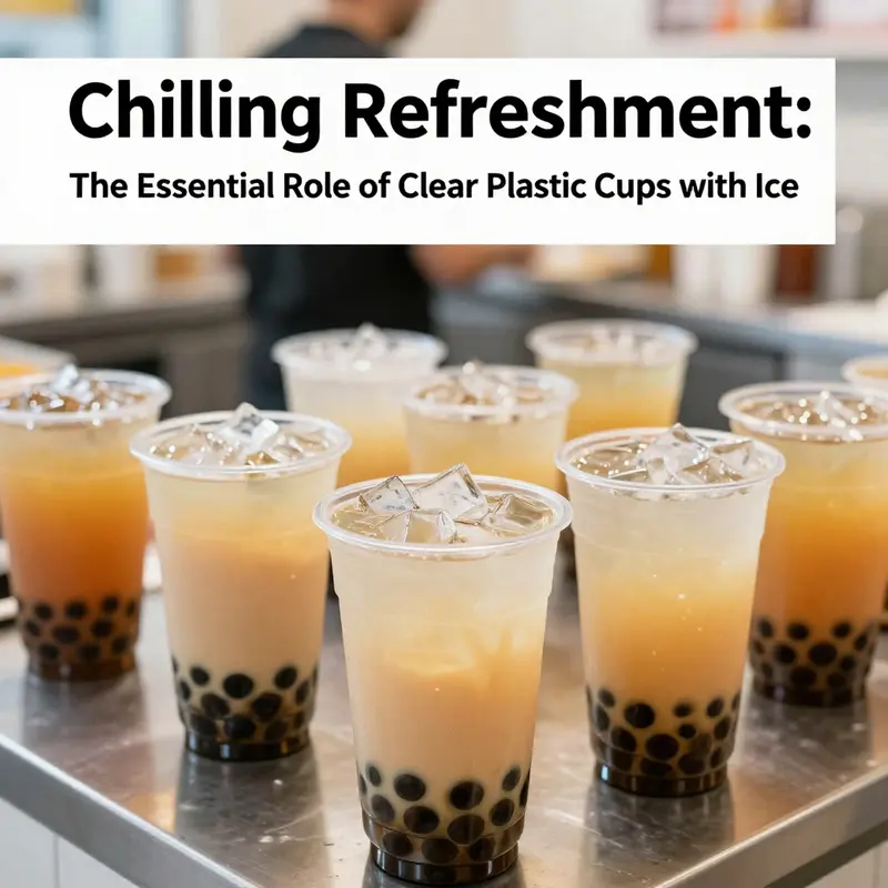 Visual appeal of clear plastic cups enhances customer experience.
