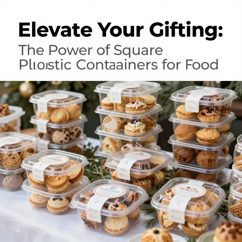 A variety of square plastic containers emphasizing their practical design and versatility when holding food.