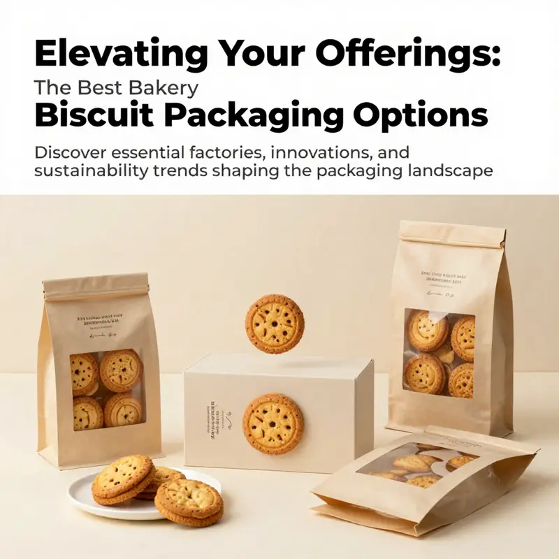 A variety of bakery and biscuit packaging designs displayed artistically to show diverse options.