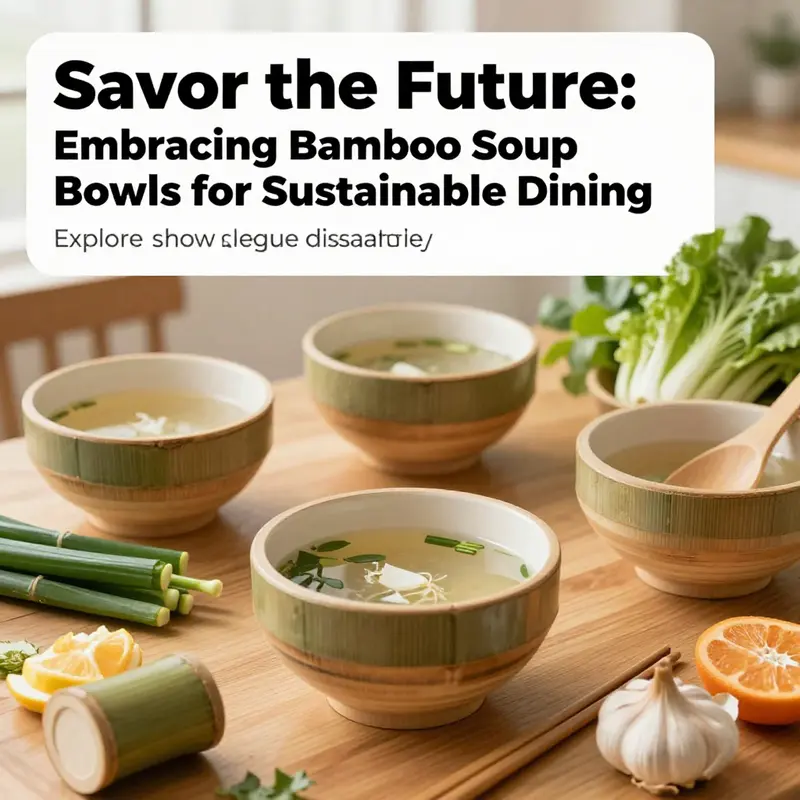 An elegant table setting featuring bamboo soup bowls among fresh ingredients, representing sustainable dining solutions.