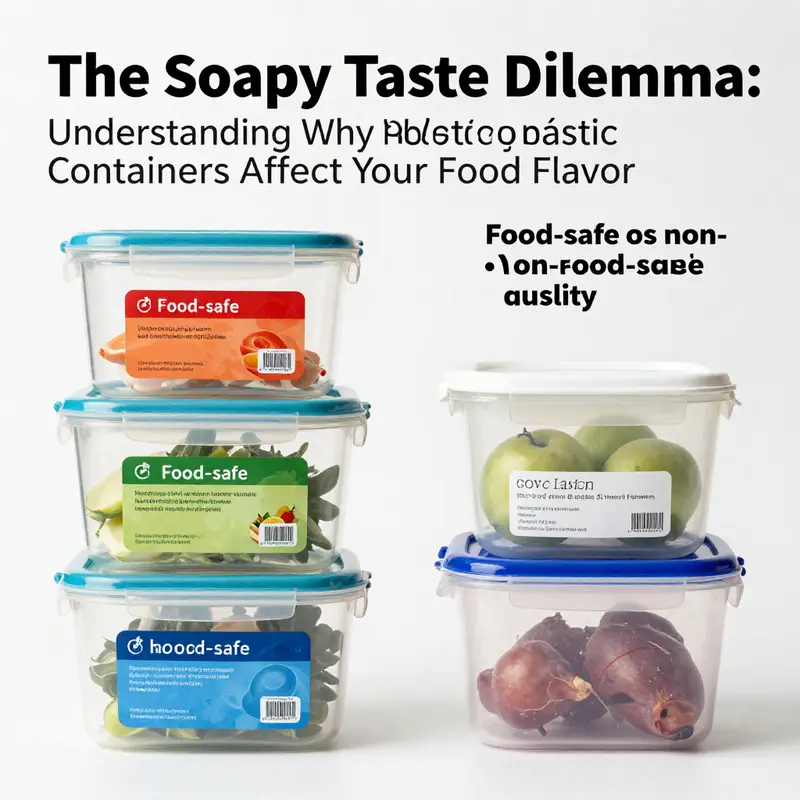 Different types of plastic containers and their materials critical to food safety.