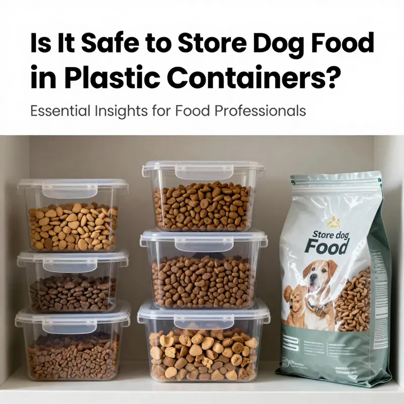 A clear display of food-grade plastic containers designed for safe dog food storage.