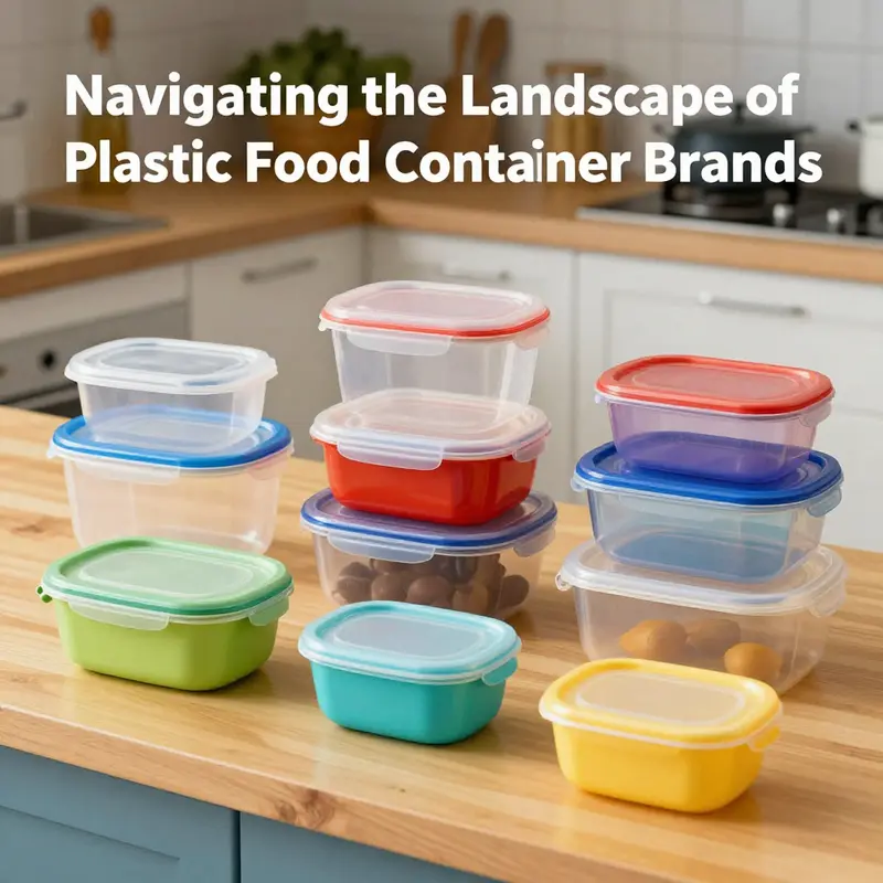 A diverse selection of plastic food containers highlighting key brands in the market.