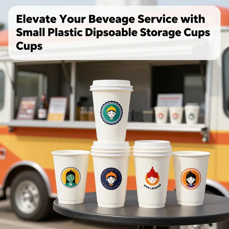 An array of small plastic disposable storage cups demonstrating their diverse applications in food service.