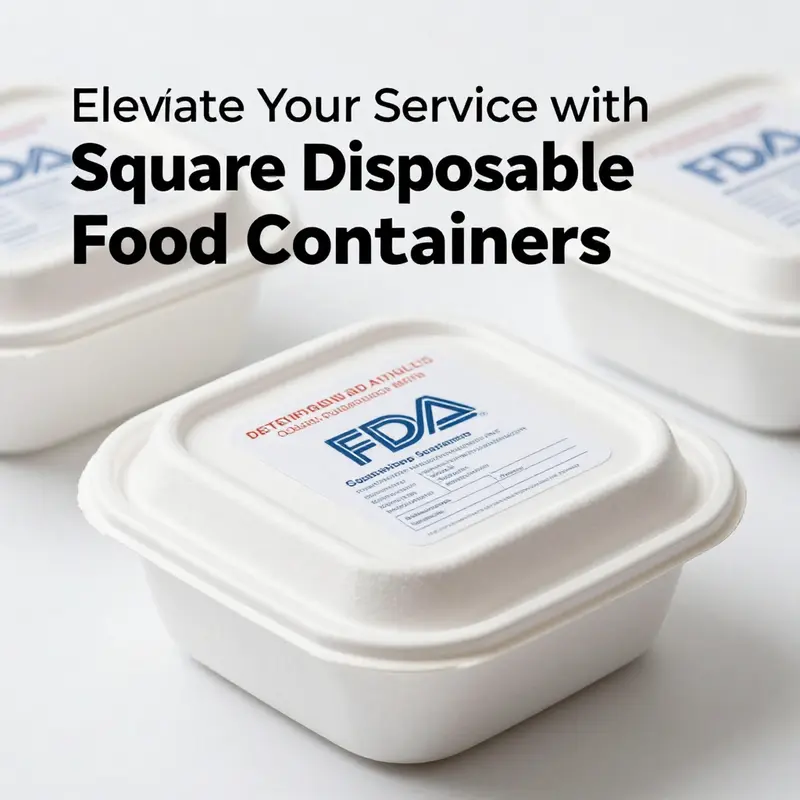 Showcasing the diverse materials used for square disposable food containers, highlighting their eco-friendly attributes.
