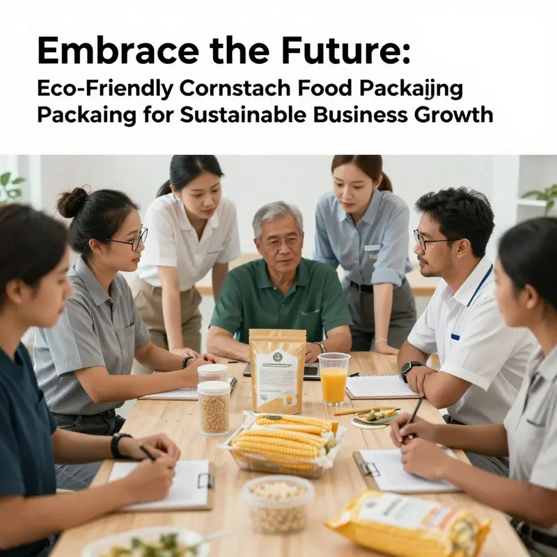 Innovative cornstarch food packaging showcasing modern designs and functionality.