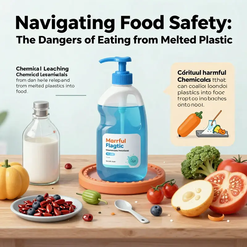 Understanding the potential health risks associated with consuming food from melted plastic.