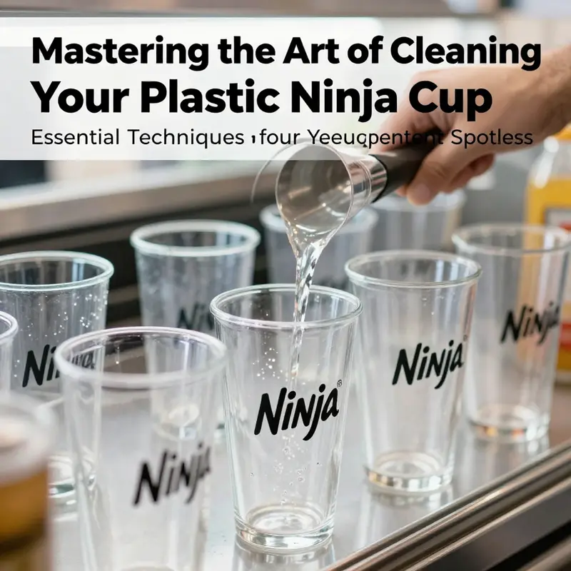 A selection of immaculate Ninja cups set in a beverage service area, highlighting the importance of cleanliness.