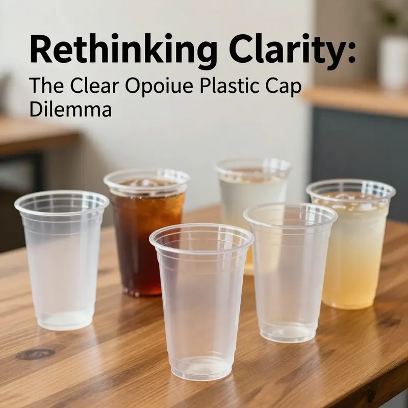 A collection of clear and opaque plastic cups highlighting the paradox in terminology.