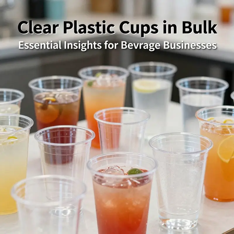 Different materials used in clear plastic cups highlighting polystyrene and polypropylene variations.