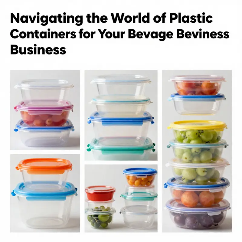 A colorful collage of different plastic food containers representing their diversity and relevance in food packaging.