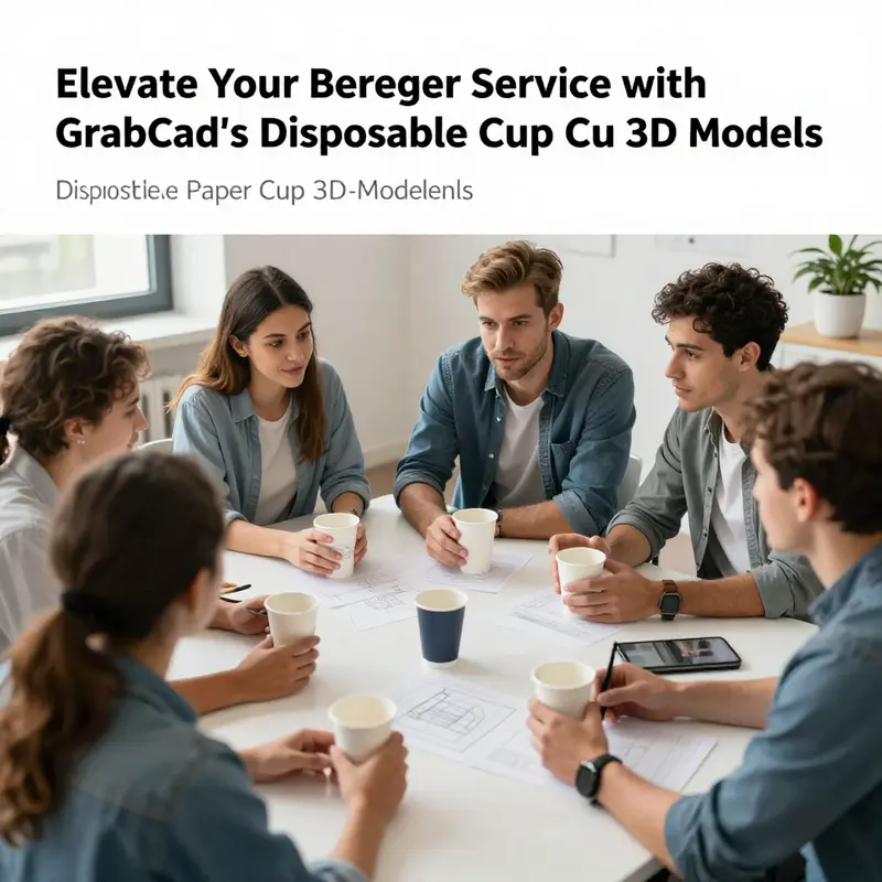 An illustrative representation of a disposable paper cup 3D model from GrabCAD, demonstrating design precision.