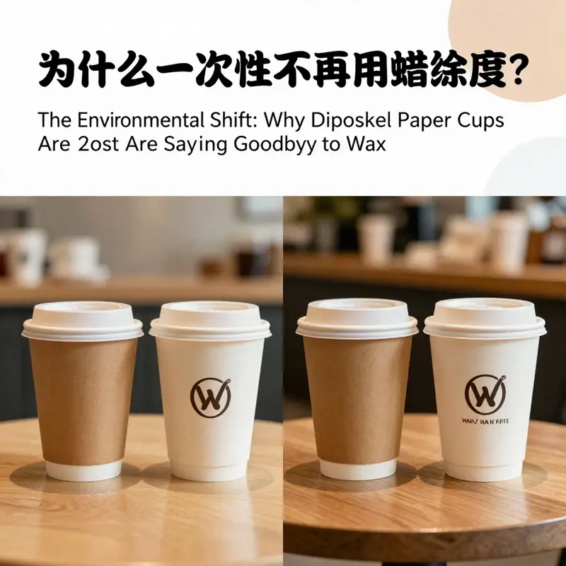 Comparing traditional wax-coated cups with modern alternatives in a lively café environment.