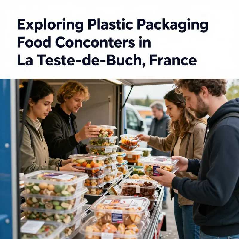 Diverse types of plastic food containers available in La Teste-de-Buch’s market.