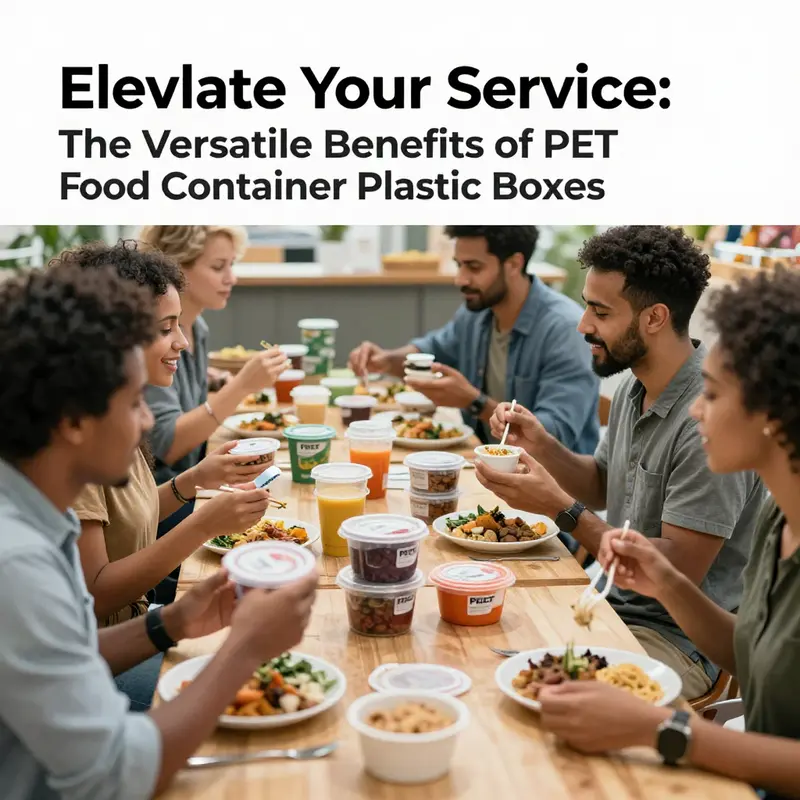 Close-up of PET food containers emphasizing their clarity and durability.