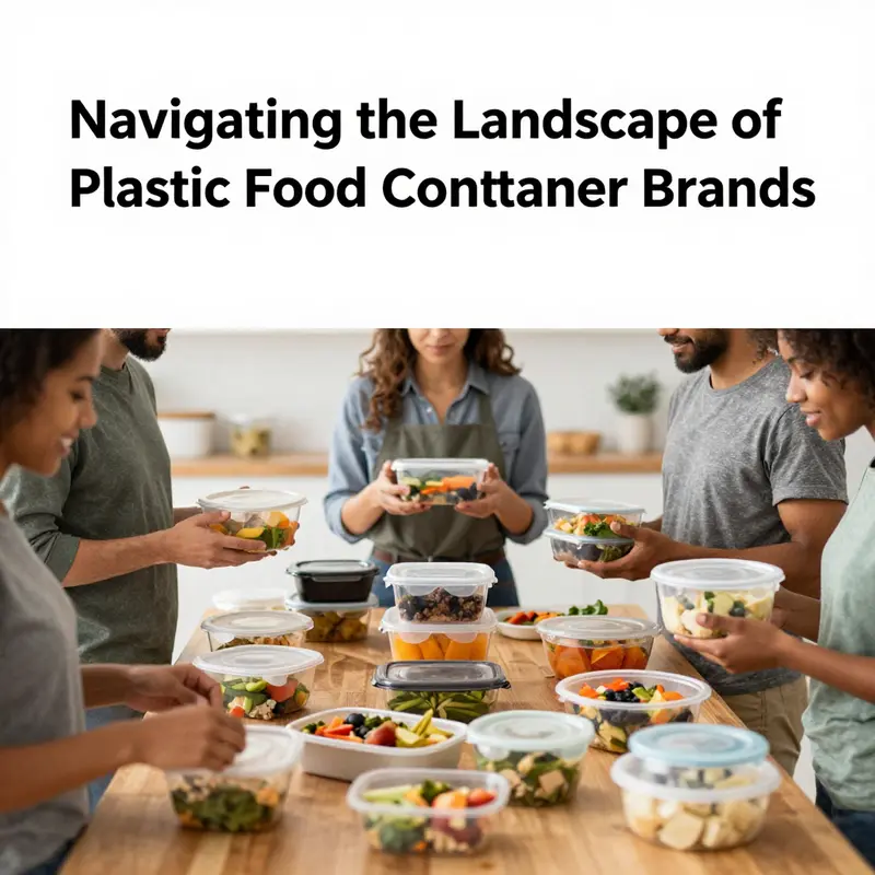 A diverse selection of plastic food containers highlighting key brands in the market.