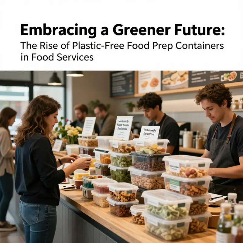 Various materials used for plastic-free food prep containers, highlighting their usability and aesthetic appeal.