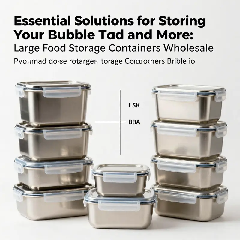 A variety of large food storage containers showcasing their practical applications in food service environments.