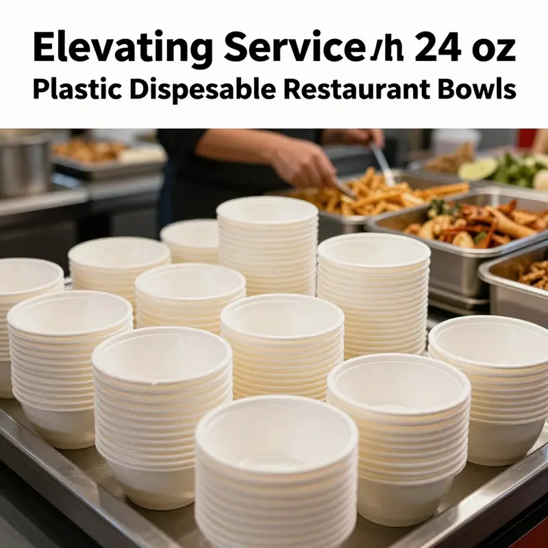 A collage of 24 oz plastic disposable restaurant bowls used in various settings, showcasing their versatility and appeal.