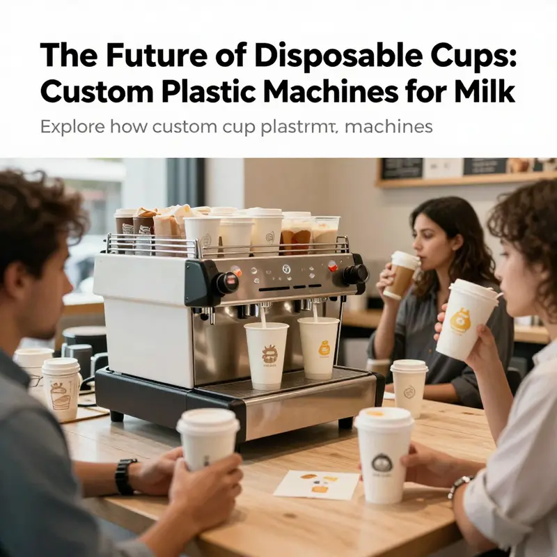 Customers in a cafe enjoying milk beverages served in custom-designed disposable cups.