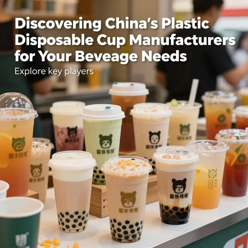 Multiple colorful disposable plastic cups set in a lively cafe atmosphere.