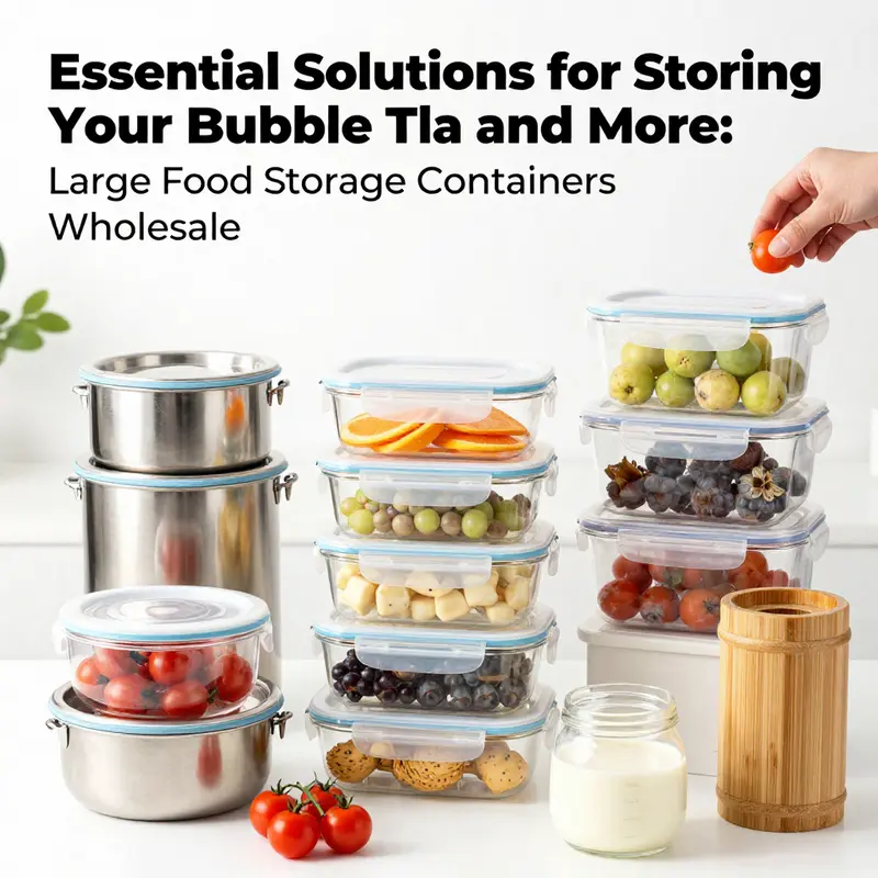 A colorful arrangement of different types of food storage containers highlighting their benefits for the foodservice industry.