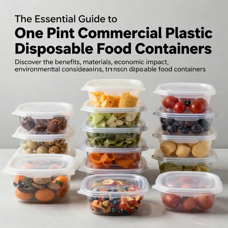 Elegant arrangement of various one pint commercial plastic disposable food containers filled with food, signaling convenience in food service.