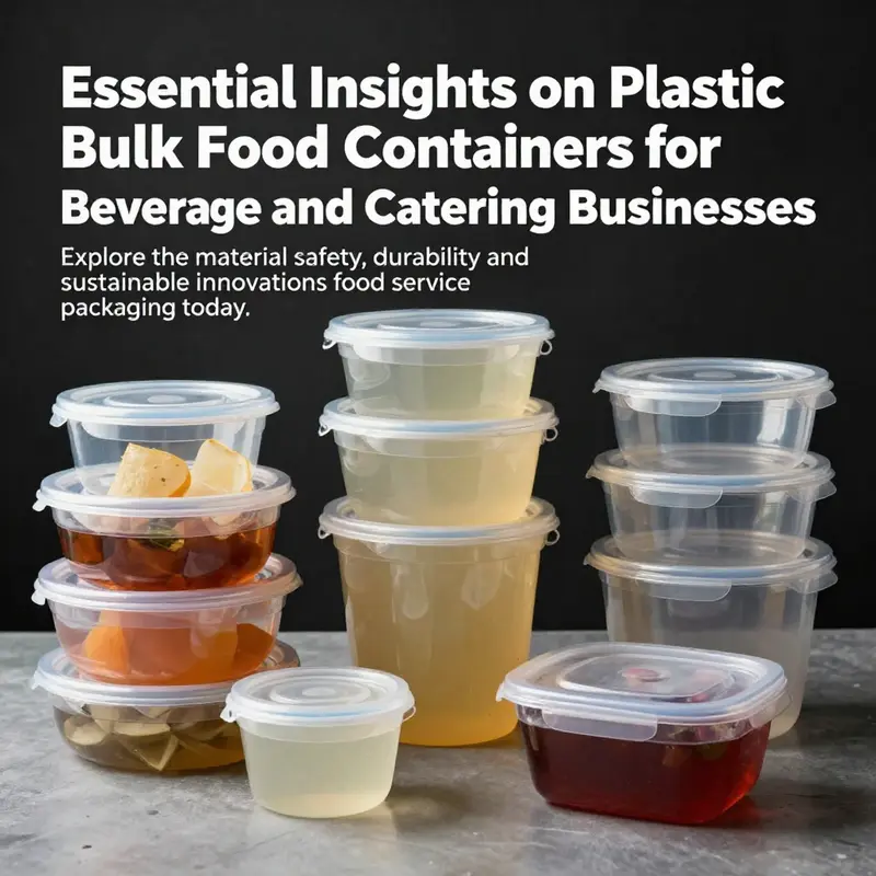 An assortment of plastic bulk food containers displayed to demonstrate their versatility and application in food service industries.