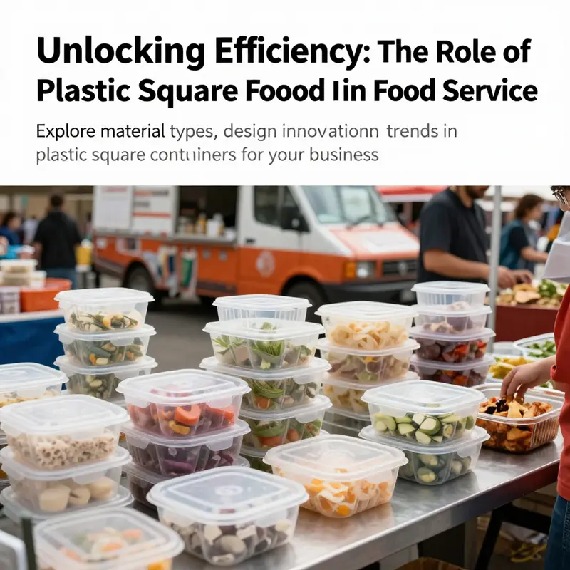A vibrant scene illustrating the use of plastic square food containers in diverse food service contexts, showcasing their practical benefits.