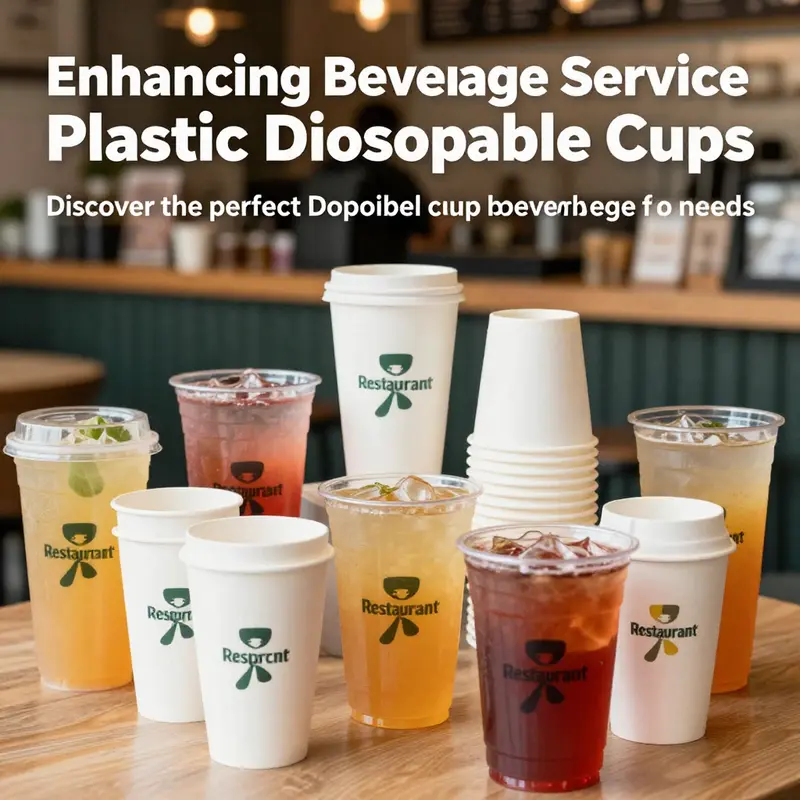 A colorful image displaying Restaurant Depot's plastic disposable cups in a lively beverage setting.