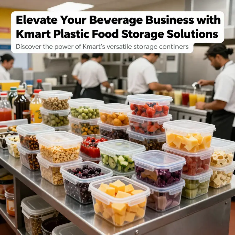 A lively commercial kitchen featuring Kmart plastic food storage containers, highlighting a vibrant food prep environment.