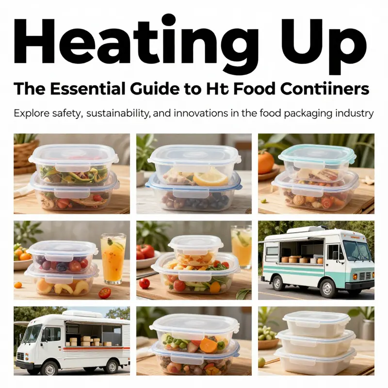 A collage showcasing plastic hot food containers used in various food and beverage settings, emphasizing their practicality.