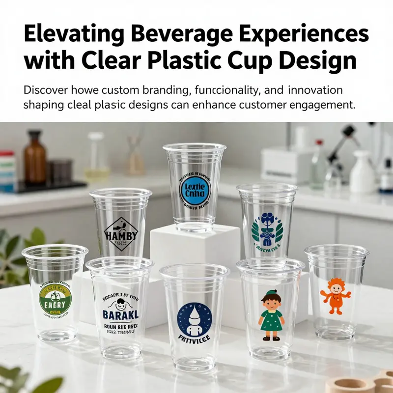 A collection of clear plastic cups showcasing their various uses in marketing, safety, and functionality.