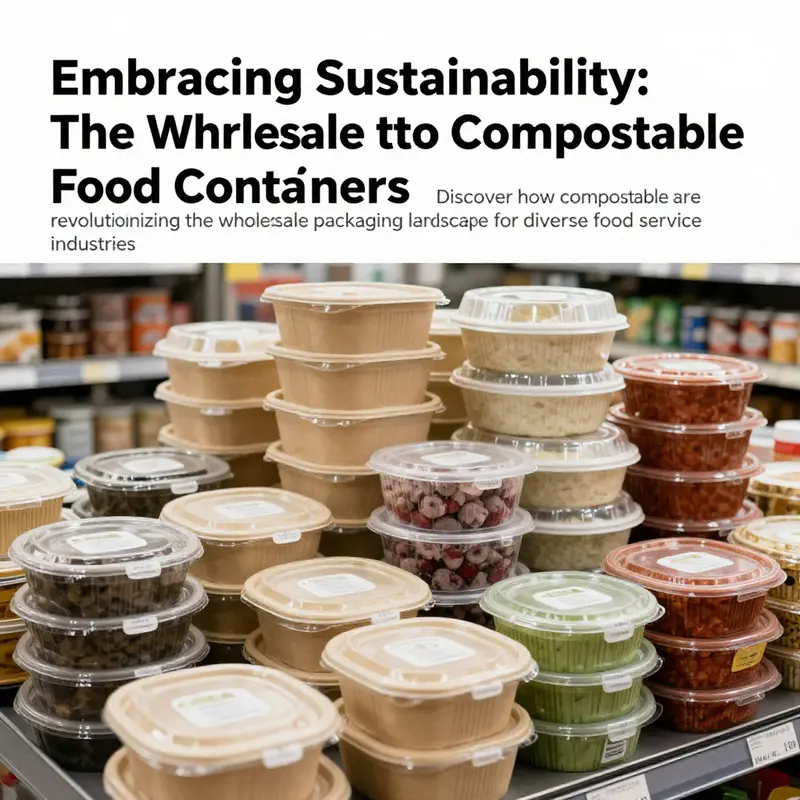 A retail display filled with a variety of compostable food packaging options highlighting sustainability.