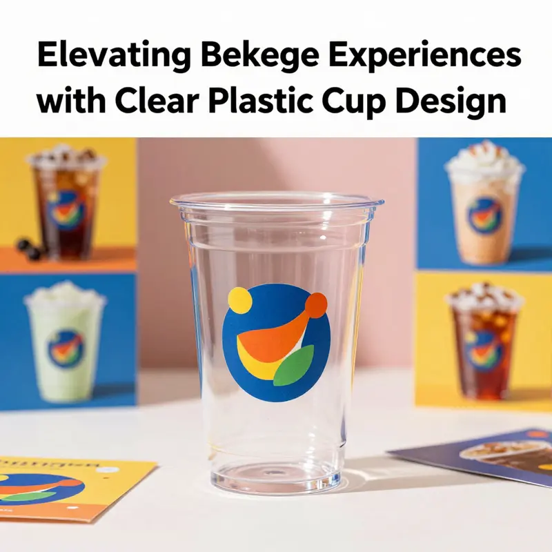 Showcasing clear plastic cups with unique branding designs tailored to attract customers at events.