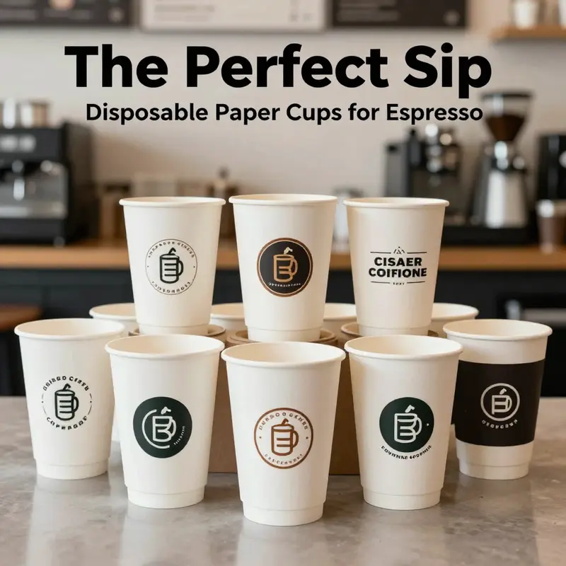 Various disposable paper cups designed for espresso, showcasing their durability and ergonomic designs.