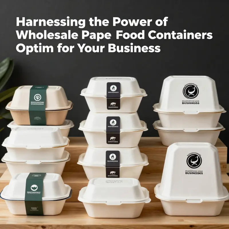 An assortment of eco-friendly paper food containers highlights their food safety and environmental benefits.