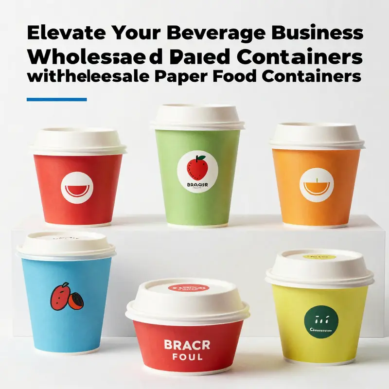 An assortment of wholesale disposable paper food containers available for businesses.