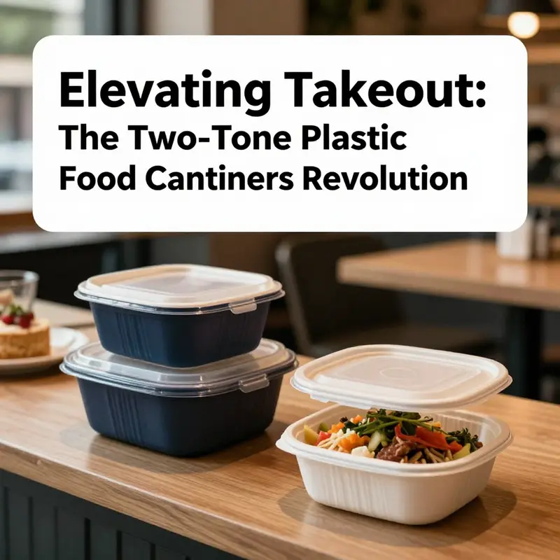 Exploring the materials and structural advantages of two-tone plastic takeout containers.