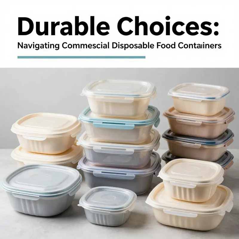Diverse materials used in commercial disposable food containers, illustrating variety and application.