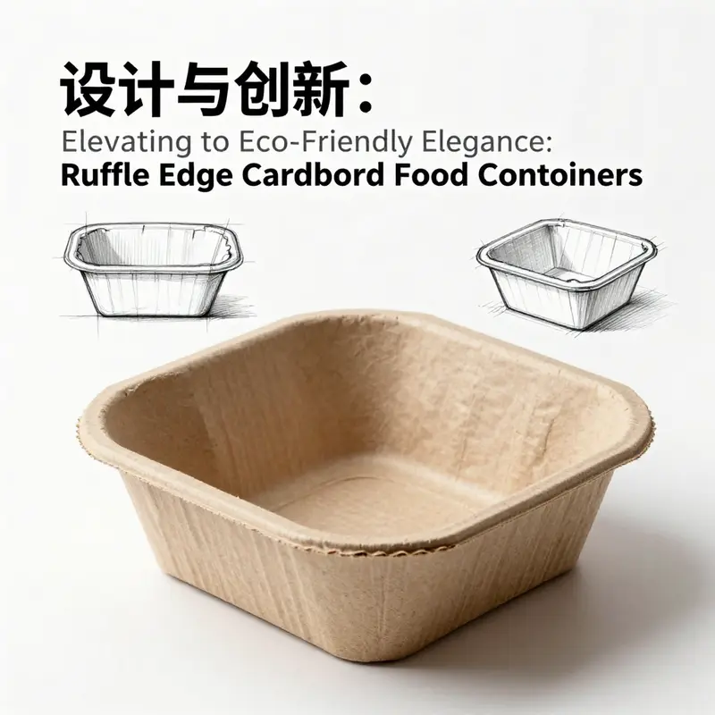 Ruffle edge cardboard containers made from eco-friendly materials.