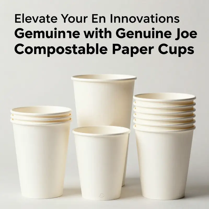 Showcasing the exceptional food safety and durability of Genuine Joe compostable paper cups, ideal for hot beverages.